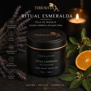 HOME vela de masaje ritual obsidiana naranja, bergamota y canela