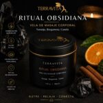 vela de masaje ritual obsidiana naranja, bergamota y canela