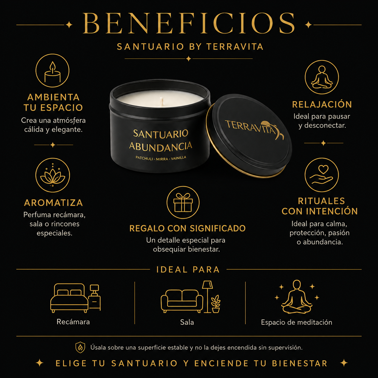 santuario abundancia | vela aromatica de palo santo santuario abundancia | vela aromatica de palo santo